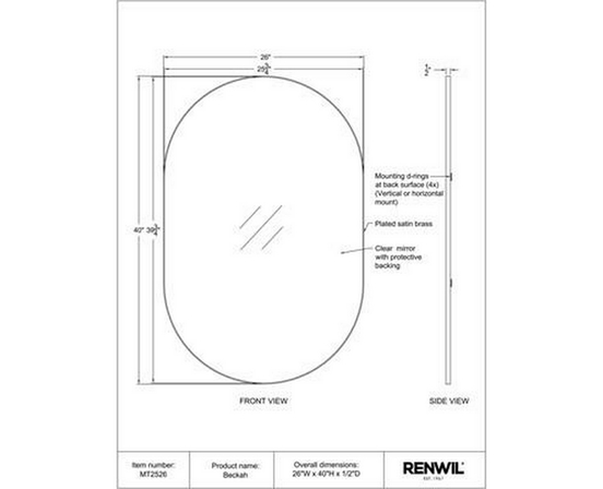 Miroir mural Beckah de Renwil
