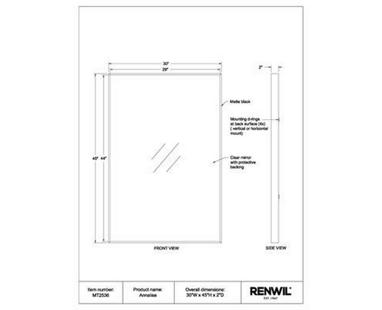 Miroir mural Annalise de Renwil