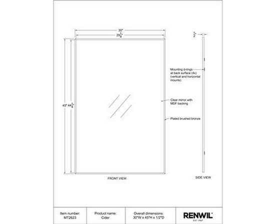 Miroir mural Cider de Renwil