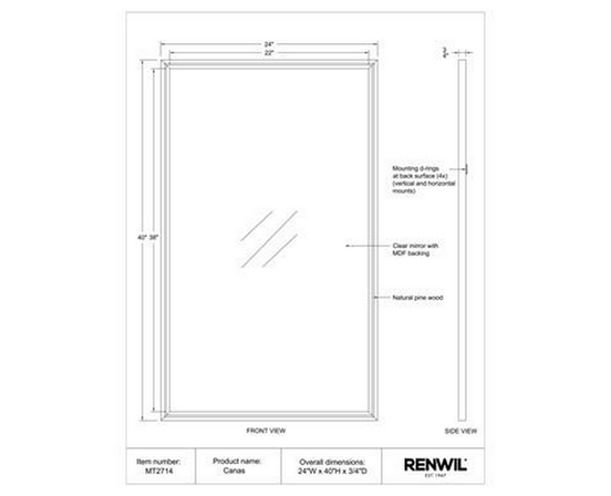 Miroir mural Canas de Renwil