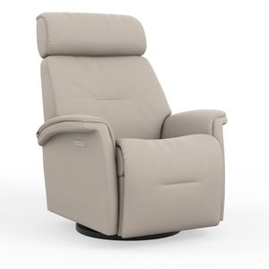 Fauteuil en cuir inclinable pivotant berçant motorisé Fjords-Grand