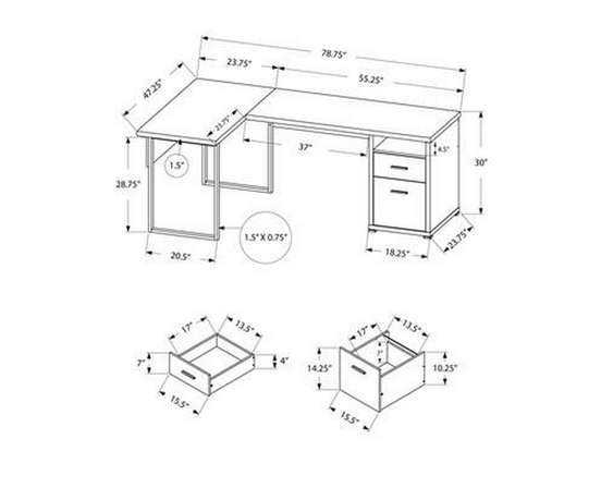 Bureau en L de Monarch