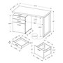 Bureau d'ordinateur avec rangement de Monarch