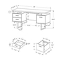 Bureau d'ordinateur avec rangement de Monarch