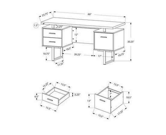 Bureau d'ordinateur avec rangement de Monarch