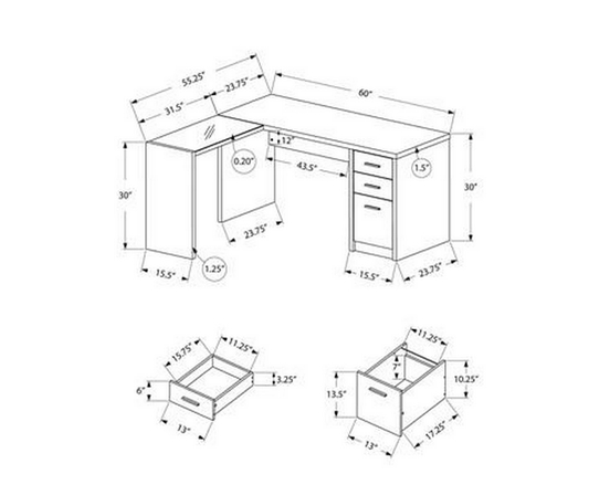 Bureau en coin de Monarch