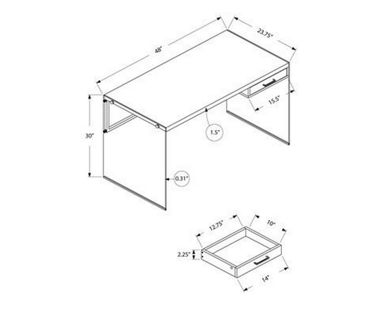 Bureau en verre trempé de Monarch