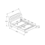 Lit plateforme simple rembourré de Monarch
