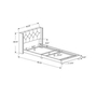 Lit plateforme simple rembourré de Monarch