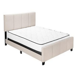 Grand lit plateforme rembourré avec rangement de Monarch