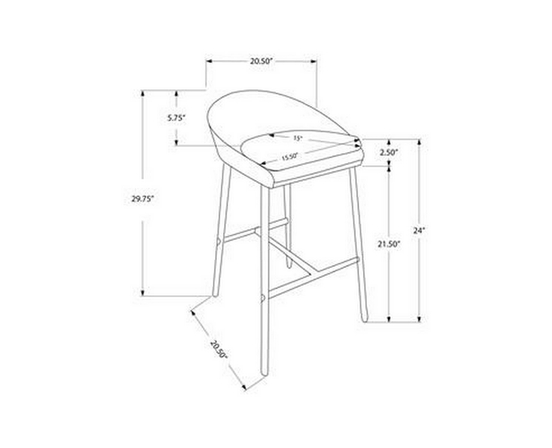 Ensemble de 2 tabouret de Monarch