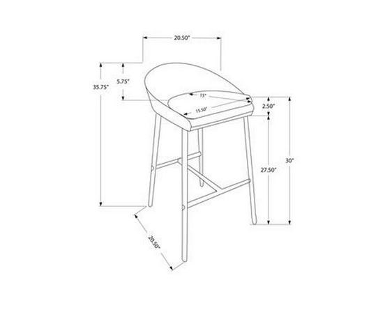 Ensemble de 2 tabouret de Monarch