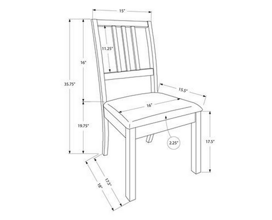 Ensemble de 2 chaises de salle à manger de Monarch