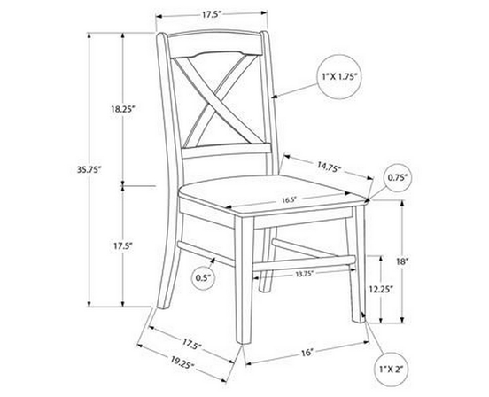 Ensemble de 2 chaises de salle à manger de Monarch