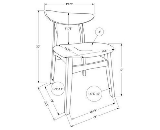 Ensemble de 2 chaises de salle à manger de Monarch