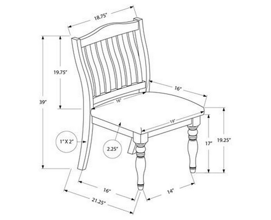 Ensemble de 2 chaises de salle à manger de Monarch