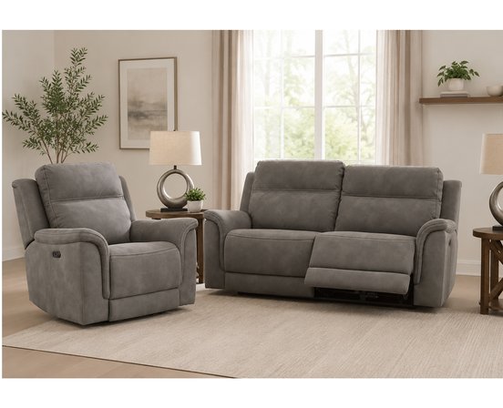 Fauteuil et causeuse inclinables motorisés DURAPELLA de Ashley