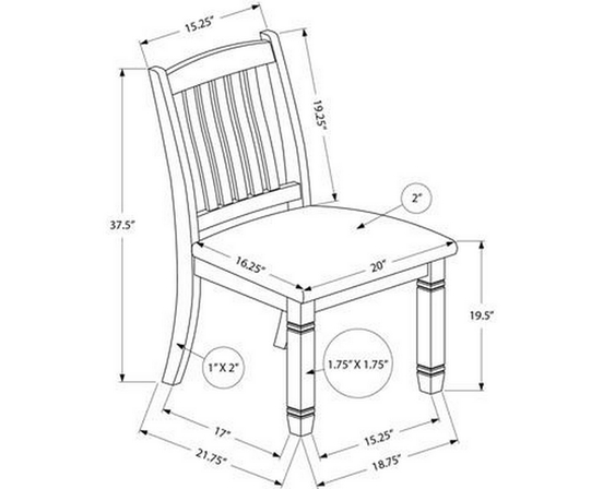 Ensemble de 2 chaises de salle à manger de Monarch