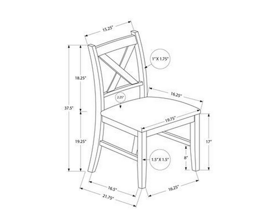 Ensemble de 2 chaises de salle à manger de Monarch
