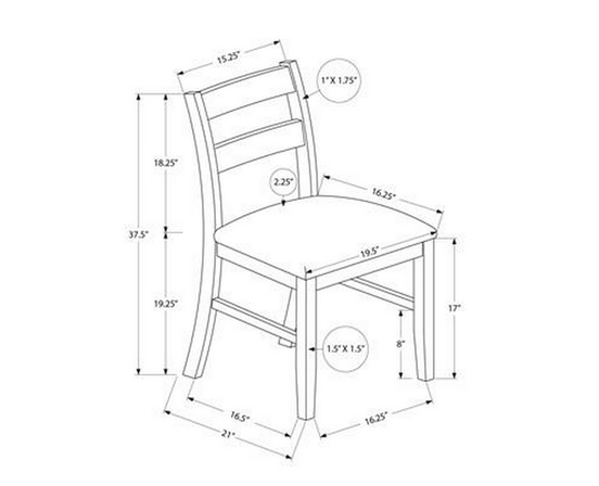 Ensemble de 2 chaises de salle à manger de Monarch