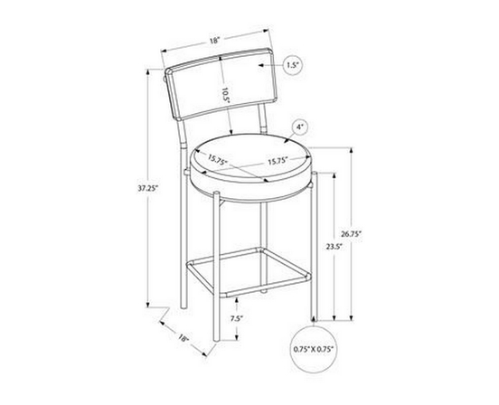 Ensemble de 2 tabourets de hauteur comptoir de Monarch