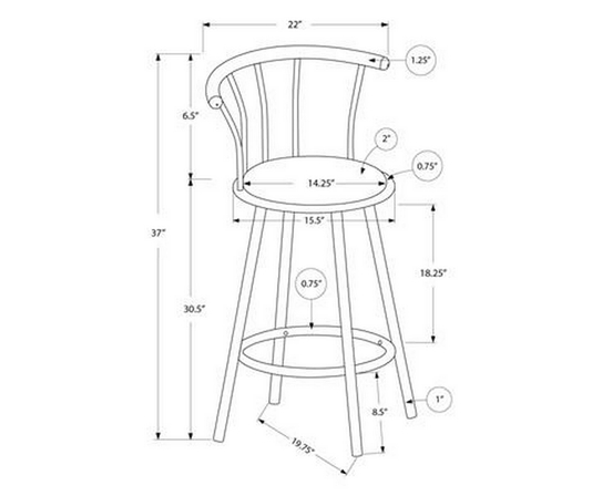 Ensemble de 2 tabouret de Monarch
