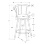 Ensemble de 2 tabouret de Monarch