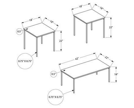 Ensemble de tables de salon de Monarch