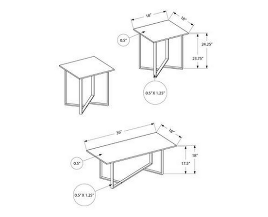 Ensemble de tables de salon de Monarch