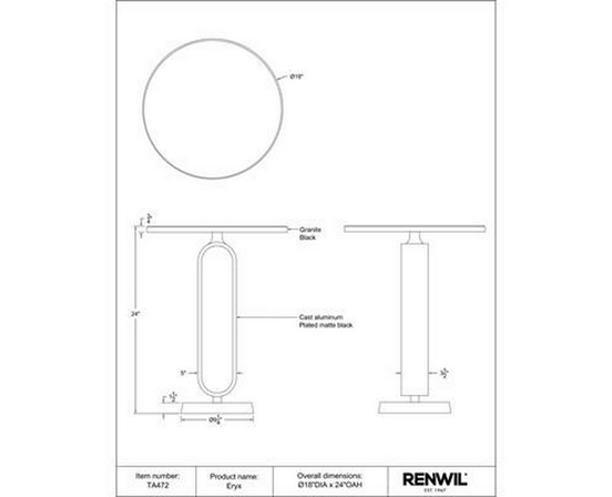 Table d'appoint Eryx de Renwil