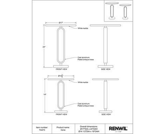 Table d'appoint Irene de Renwil