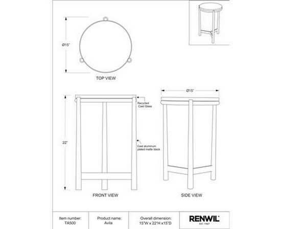 Table d'appoint Avila de Renwil