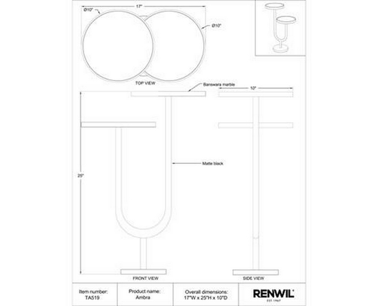 Table d'appoint Ambra de Renwil