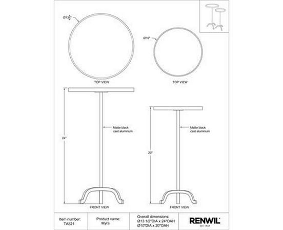 Table d'appoint Myra de Renwil