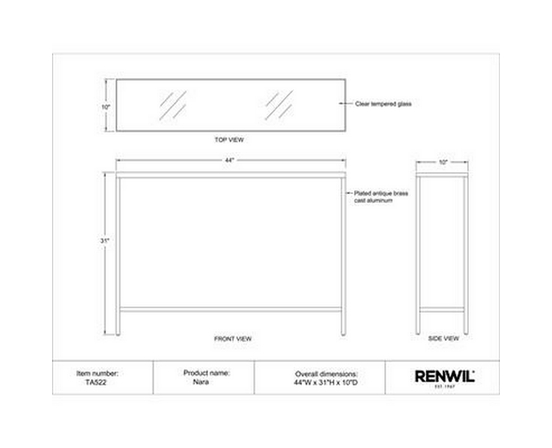 Table console Nara de Renwil