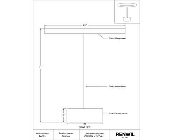 Table d'appoint Braiden de Renwil