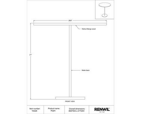 Table d'appoint Argos de Renwil