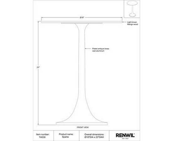 Table d'appoint Sparta de Renwil