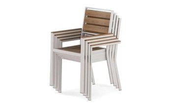 Chaise empilable extérieure naturel de Transformer table