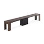 Banc extérieur extensible, couleur noyer de Transformer table