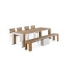 Banc extérieur extensible, couleur chene de Transformer table