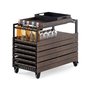 Chariot bar exterieur noyer Transformer table