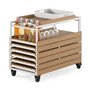 Chariot bar exterieur chene Transformer table