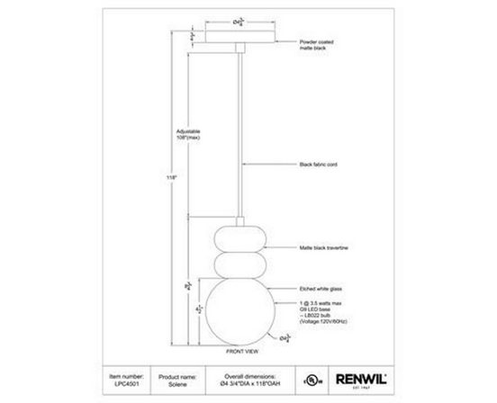 Lampe à suspension Solene de Renwil
