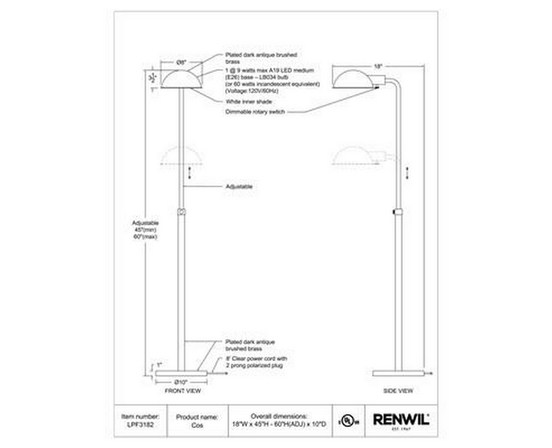 Lampe sur pied Cos de Renwil