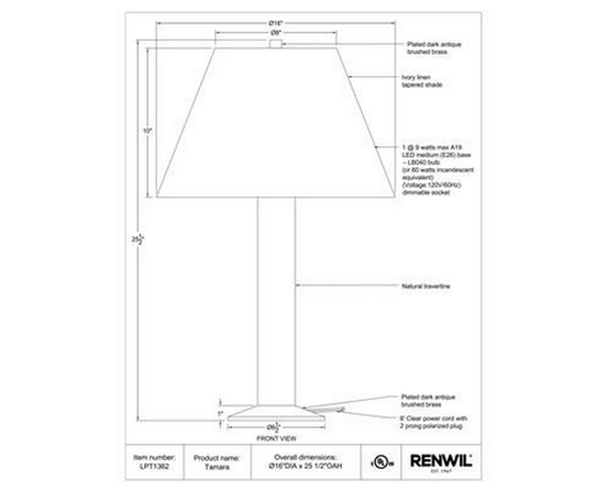 Lampe sur table Tamara de Renwil