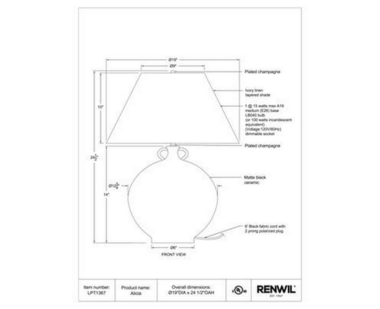 Lampe sur table Alicia de Renwil