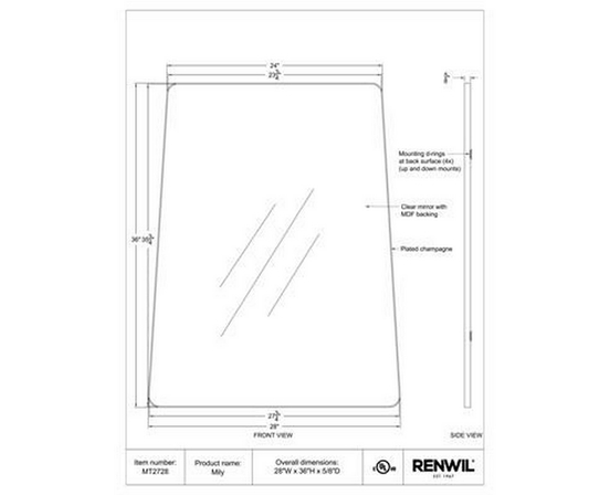 Miroir mural Mily de Renwil