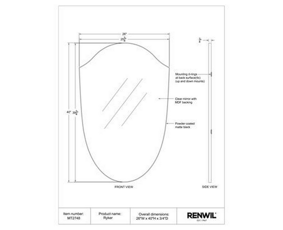 Miroir mural Ryker de Renwil