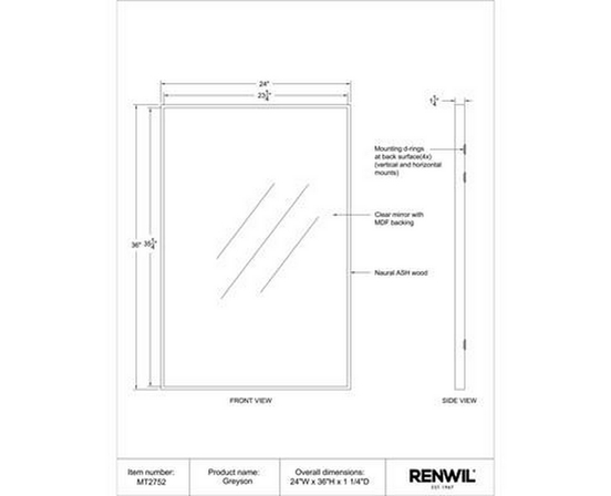 Miroir mural Greyson de Renwil